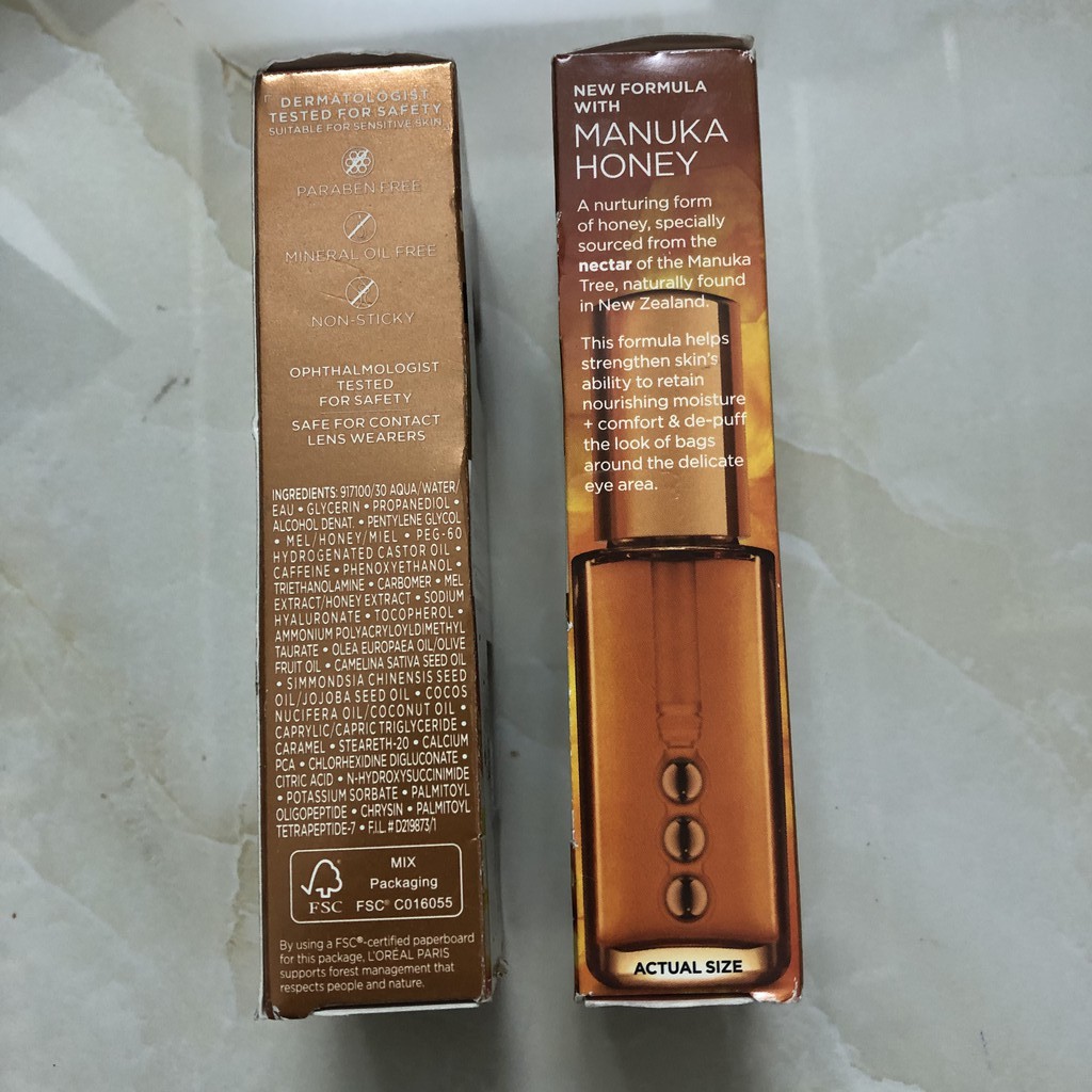 Kem dưỡng Loreal Age tan bọng mắt Perfect Hydra Nutrition Honey Eye Gel 15ml