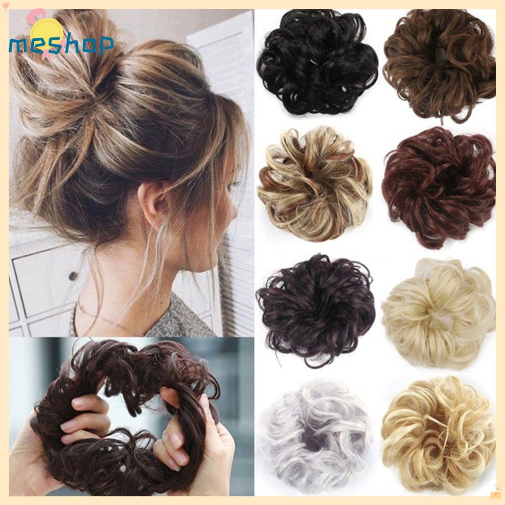 Búi Tóc Giả Xoăn Bằng Sợi Tổng Hợp Co Giãn Thời Trang Dành Cho Nữ