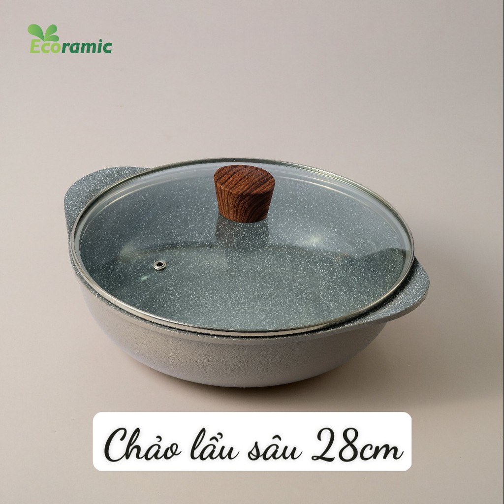 Bộ nồi,chảo  5 món vân đá cao cấp ecoramic premium đáy từ- mykit.vn