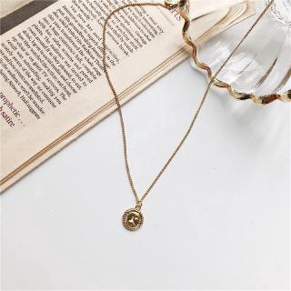 SUXI Dây chuyền mặt đồng xu phong cách cổ điển