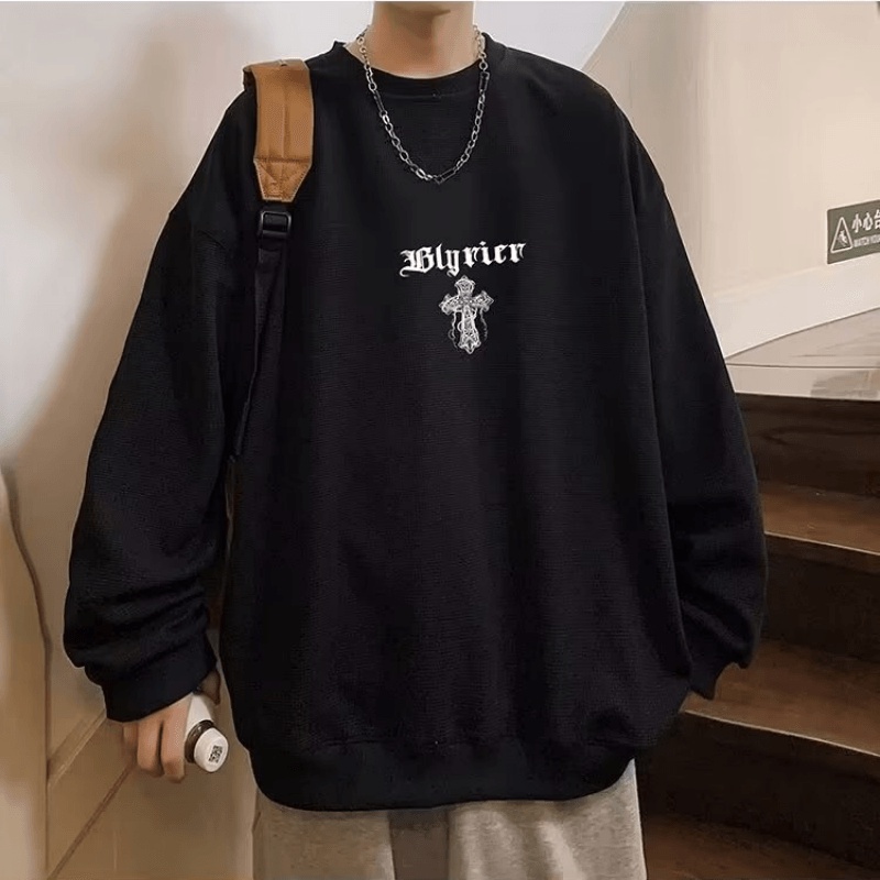 Áo Nỉ Nam Dài Tay Cổ Tròn Thời Trang Hàn