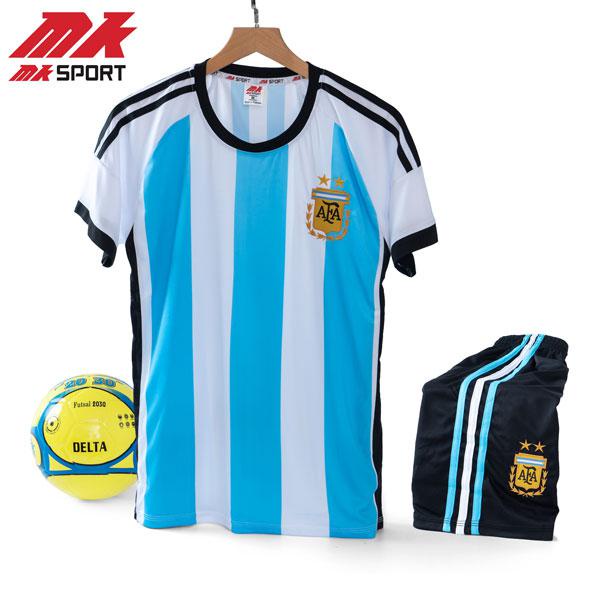 Bộ Quần áo đá banh Argentina sân nhà chất thun lạnh thấm hút mồ hôi - ViKi Sport
