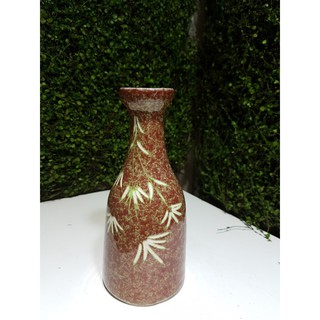 Bình gốm men nâu vẽ tay