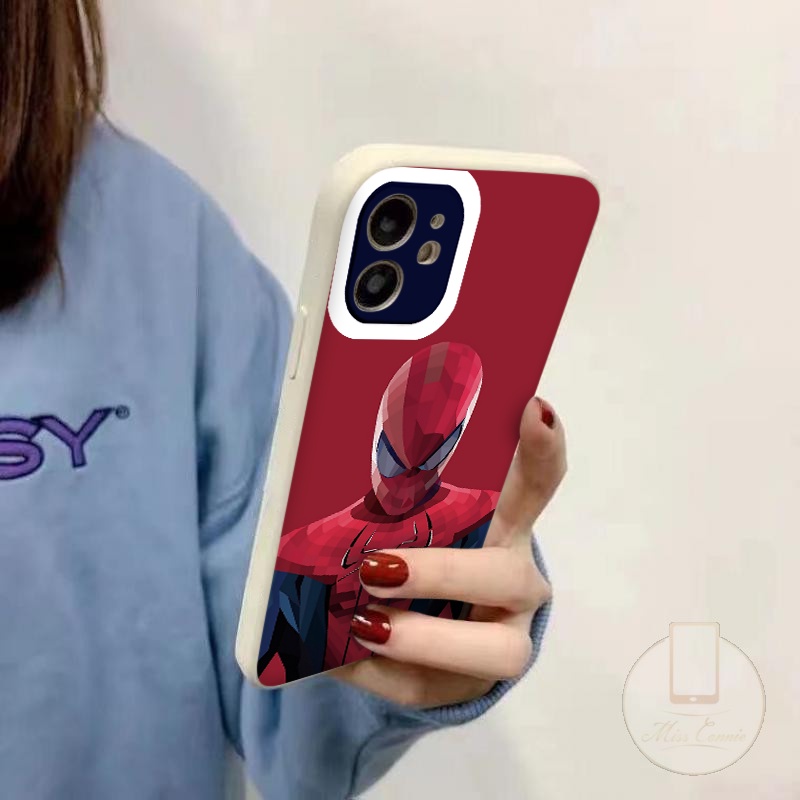 Ốp Lưng iphone Silicone Mềm In Hình Người Nhện ốp Iphone Touch cạnh vuông 7 plus 8 6 6s Plus X Xs Xr 11 12 13 Pro Max