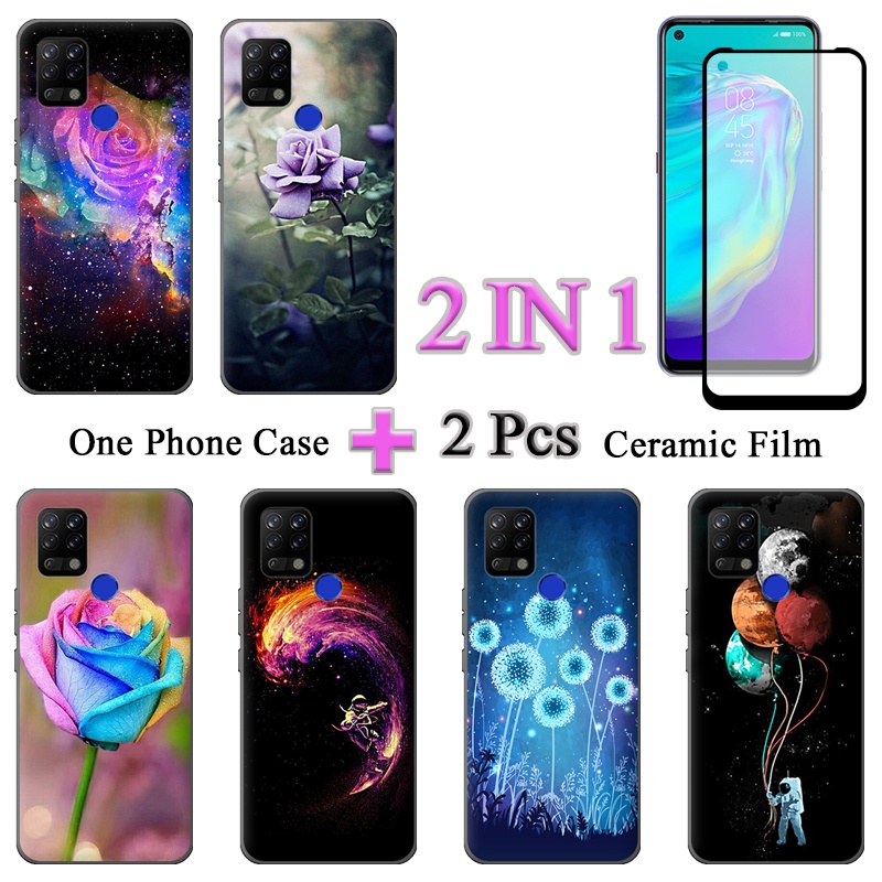 Ốp Điện Thoại Tecno Pova 2 Trong 1 Với Kính Cường Lực Cong Bảo Vệ Màn Hình