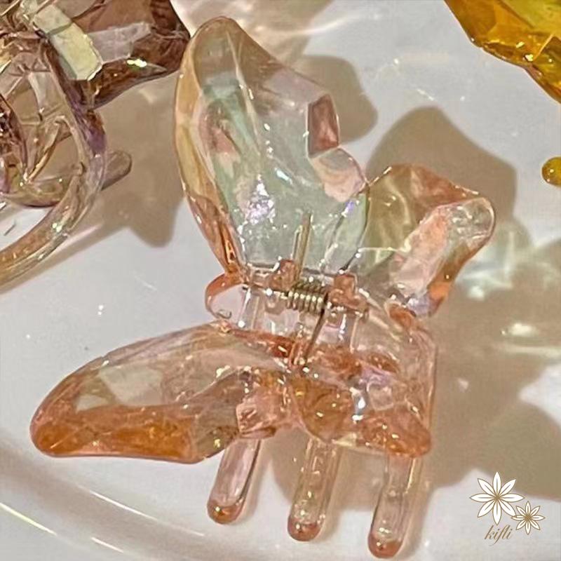 【kifli】Kẹp Tóc Hình Bướm Pha Lê Tinh Tế Thời Trang