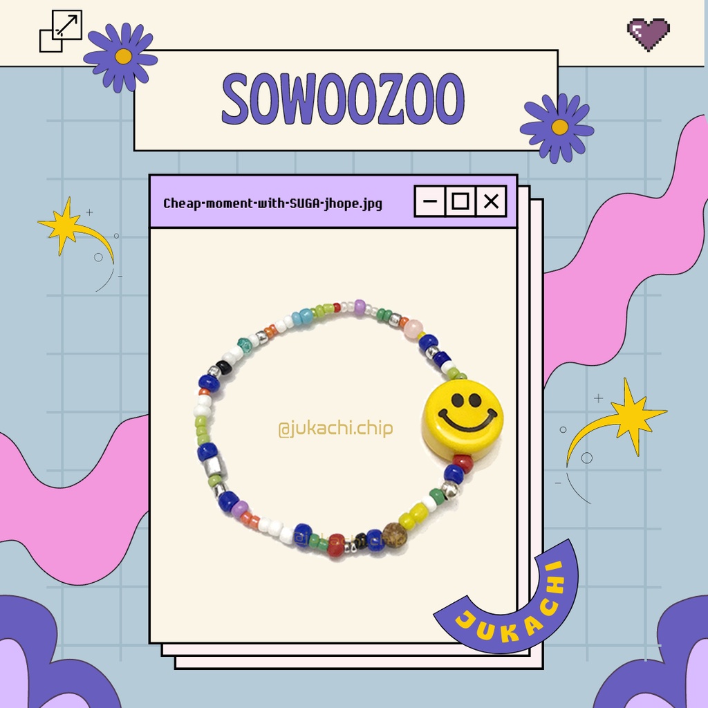 Vòng tay Sowoozoo cườm mặt cười handmade cheap moment with SOPE SUGA & j-hope BTS | BTS Bracelets | Sowoozoo bracelets