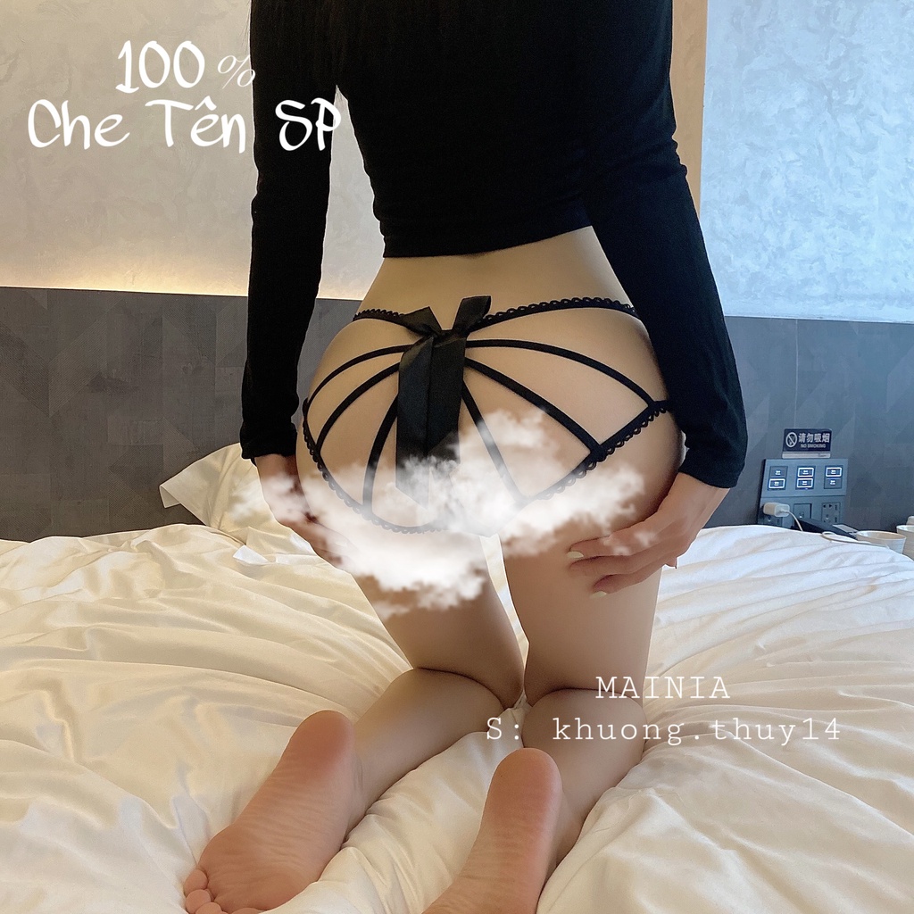 QUẦN LÓT NỮ REN Dây Chéo Mông Đính Nơ Sexy ❤️ GỢI CẢM ❤️ QUYẾN RŨ MAINIA SHOP