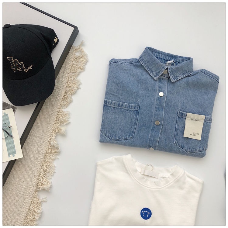 Áo Khoác Cotton Tay Dài Dáng Rộng Thời Trang Mùa Hè Hàn Quốc Cho Bé Trai 4-10 Tuổi