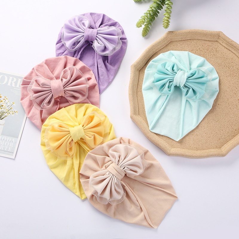 Mũ Turban Co Giãn Cao Phụ Kiện Chụp Ảnh Cho Bé Sơ Sinh 0-2 Tuổi