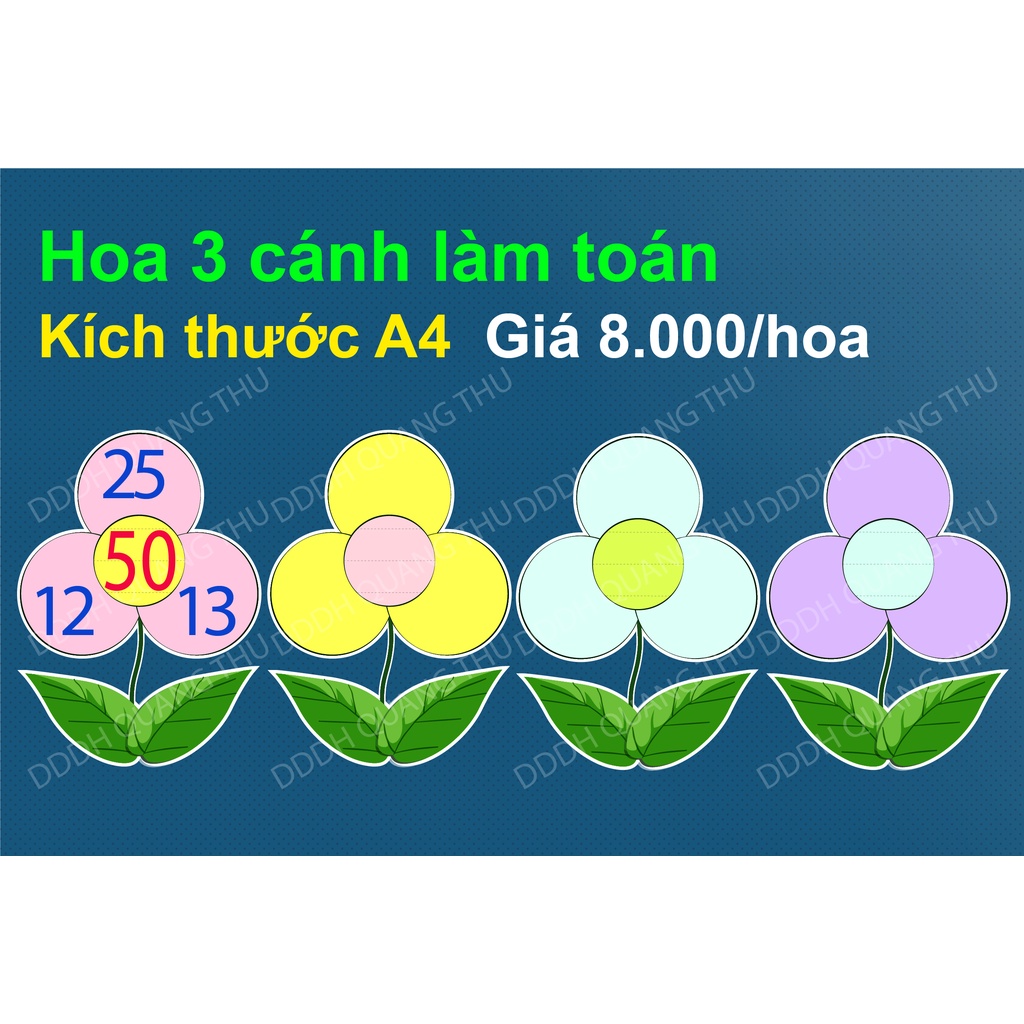[Đồ dùng dạy học] Hoa 3 cánh làm toán