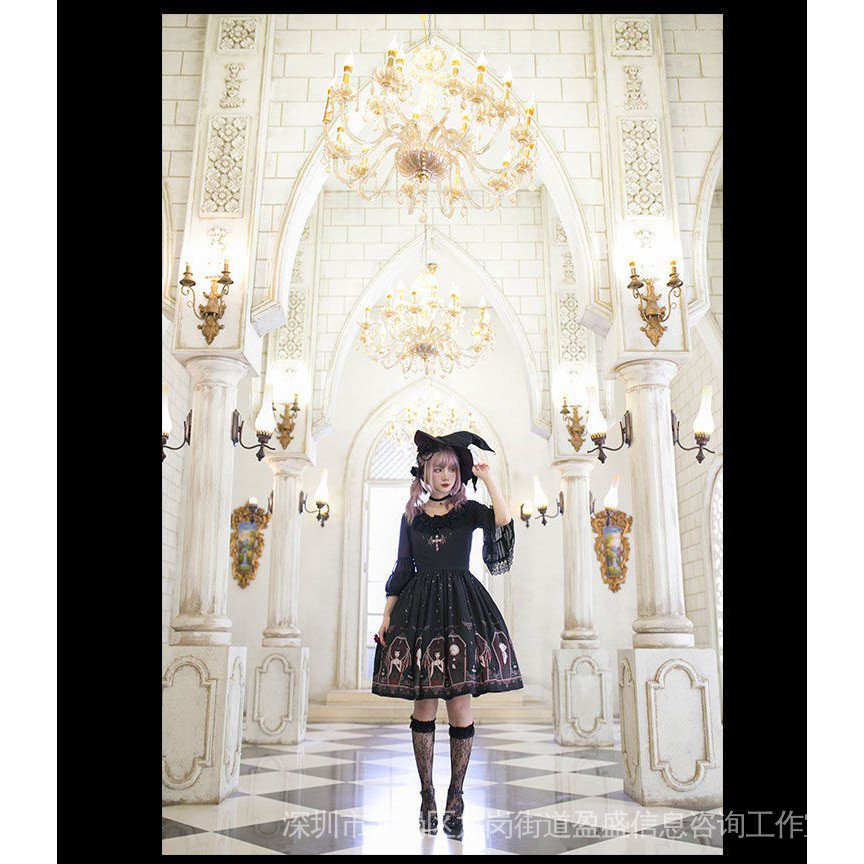 Hàng Có Sẵn Đầm lolita Phong Cách retro Gothic