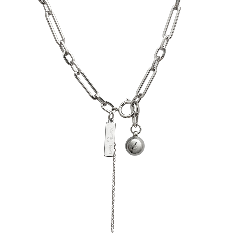 Dây Chuyền Mặt Bóng Kim Loại Dài Phong Cách Hip Hop 22825 Đơn Giản