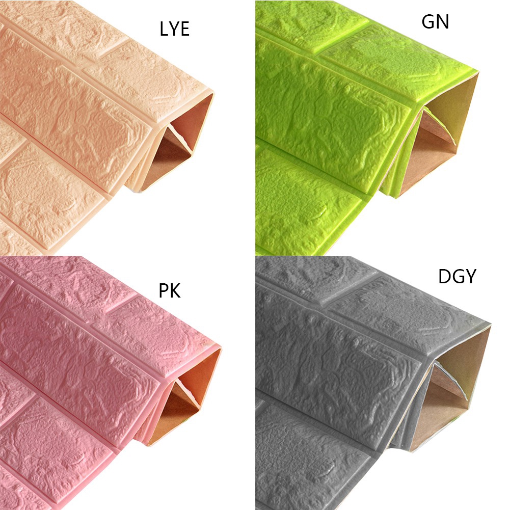 Ready Stock PE Foam 3D Wallpaper DIY Wall Stickers Embossed Brick Stone YKD