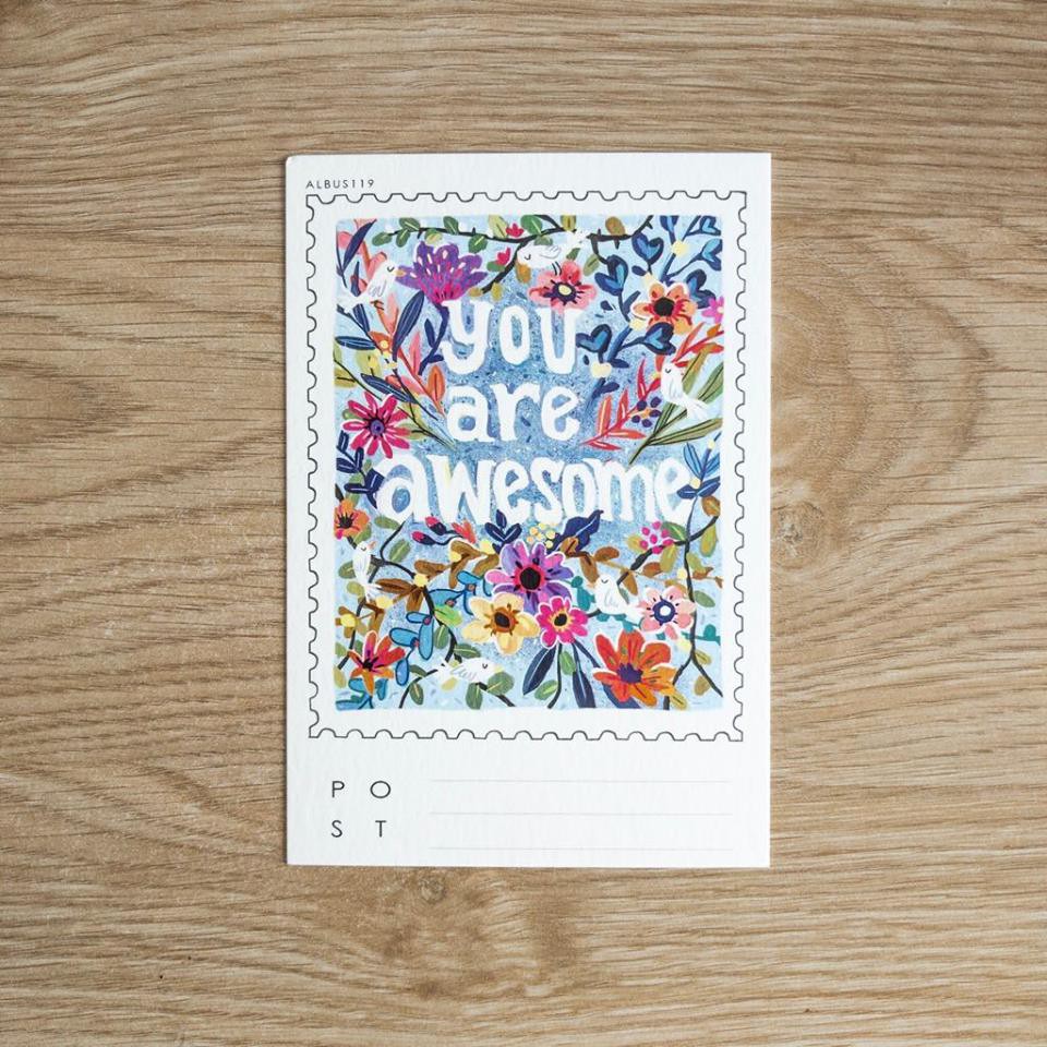 Postcard &quot;You Are Awesome&quot; giấy dày [HÀNG THIẾT KẾ]  bưu thiếp | thiệp l Zip A1