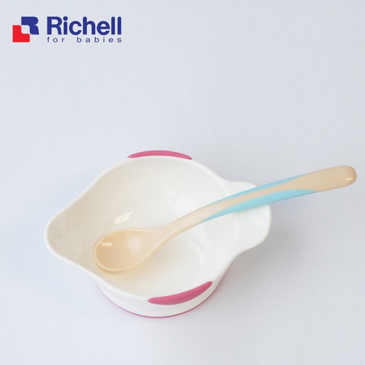 SET THÌA BÁT ĂN DẶM RICHELL KÈM THÌA BÁO NÓNG (Weaning Set)