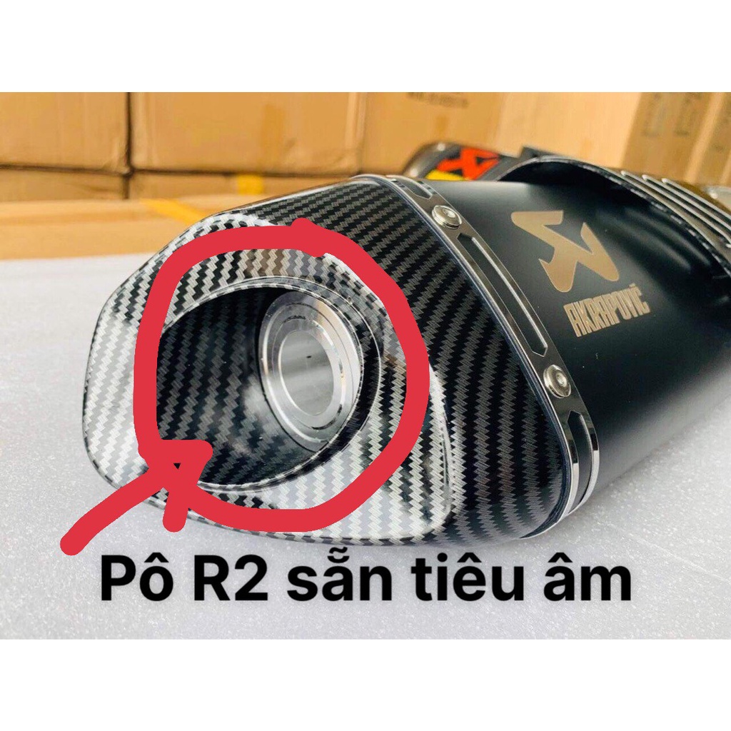 Pô AK R2 Mẫu 2022 Hàng Nhập Khẩu xịn Sẵn Tiêu Đi Kèm Theo Pô Tháo Lắp Dễ Dàng