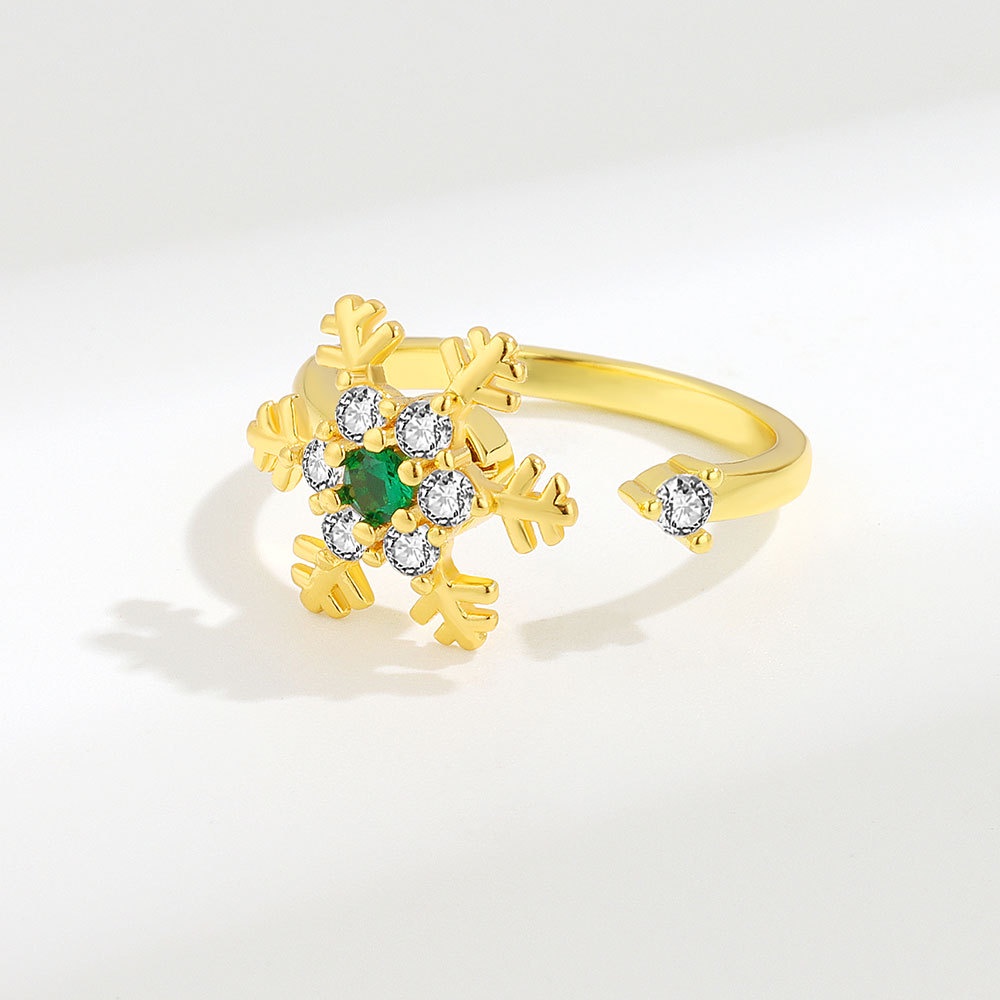 Nhẫn Xoay Hình Bông Tuyết Có Thể Điều Chỉnh Kích Cỡ Thời Trang Dành Cho Nữ