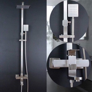 Bộ sen cây tắm đứng nóng lạnh vuông inox 304