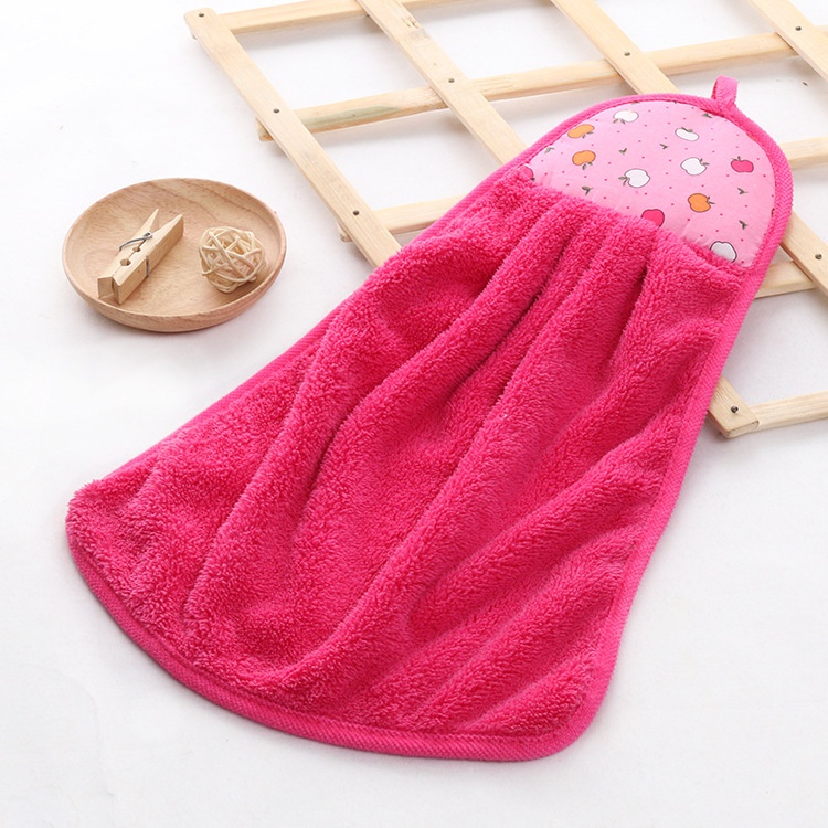 Khăn Lau Tay Treo Tường Vải Lông Cừu San Hô Mềm Mại Thấm Hút Tốt