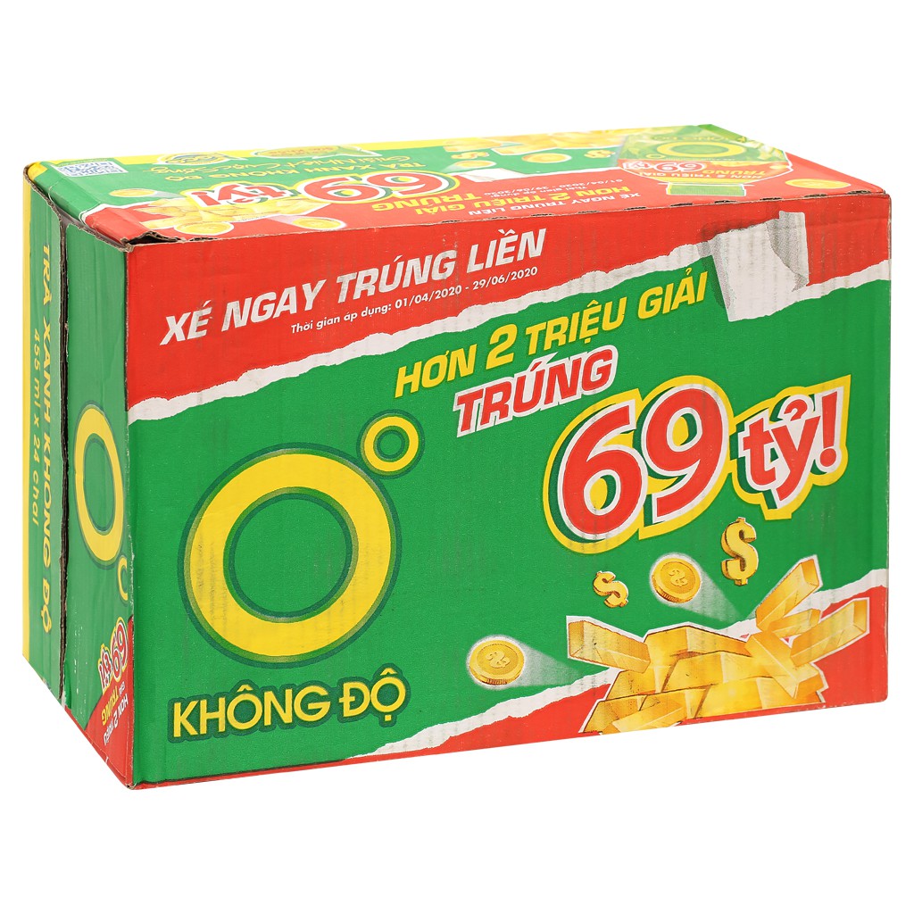 Thùng 24 chai trà xanh Không Độ 455ml_