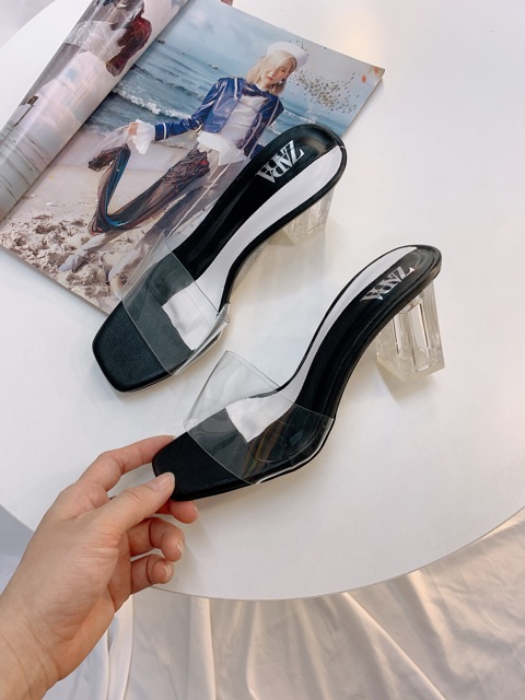 HÀNG FULL BOX CÓ SẴN guốc mika gót vuông 5cm