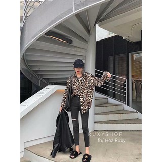 Sơ mi lụa da báo da beo so hot freesize 57kg (ảnh thật)