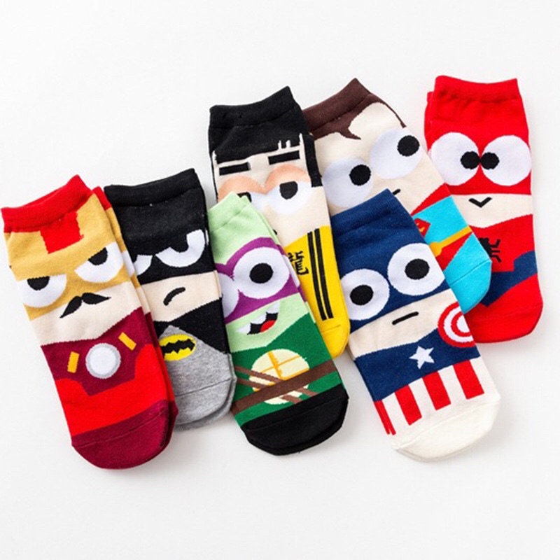 Tất Cổ Ngắn Nam Nữ Chất Liệu Cotton Hoạ Tiết Hoạt Hình Cute T05