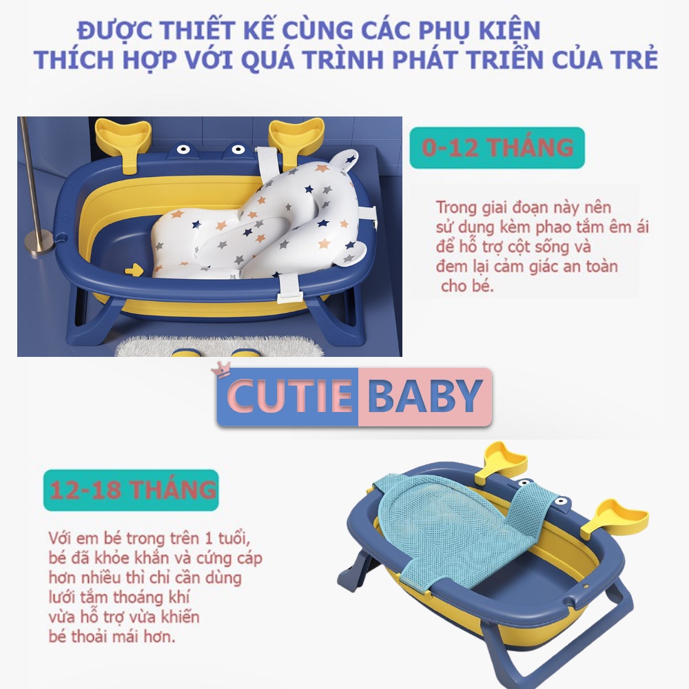 Phao/Đệm/Lưới nằm tắm Cutiebaby hình ngôi sao,cá,... an toàn đỡ cho bé, trẻ trai, gái sơ sinh từ 0 tháng tuổi