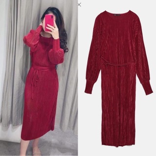 Váy zara đỏ diện tết siêu xinh
