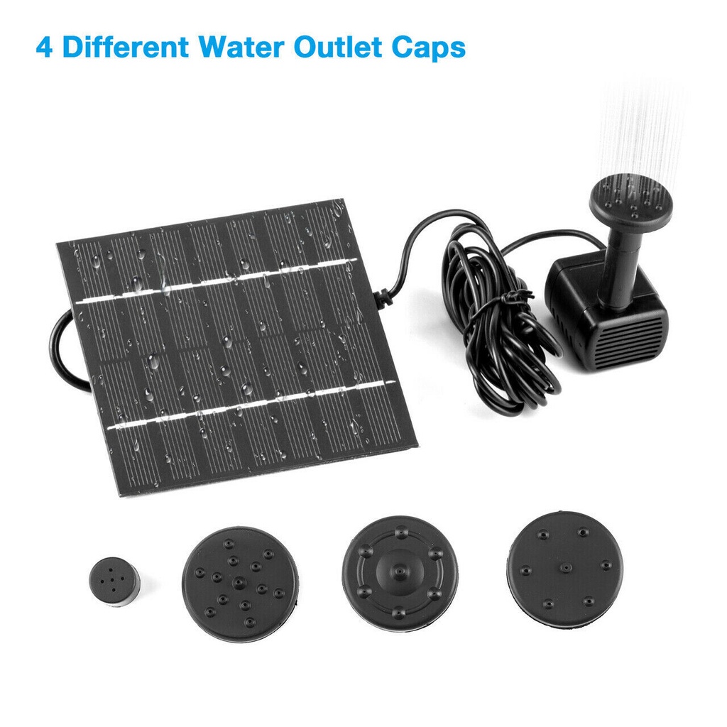 Máy Bơm Nước Bằng Năng Lượng Mặt Trời Màu Đen 7v 1.2w 180l / H