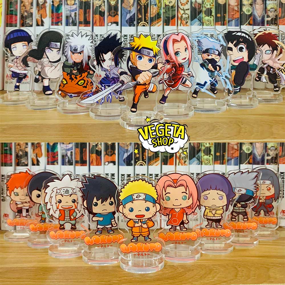 Mô Hình Tượng Standee Acrylic Mica 2 mặt - Set 9 Naruto Sasuke Kakashi Sakura Hinata Neji Rock Lee Gaara Jiraiya Itachi