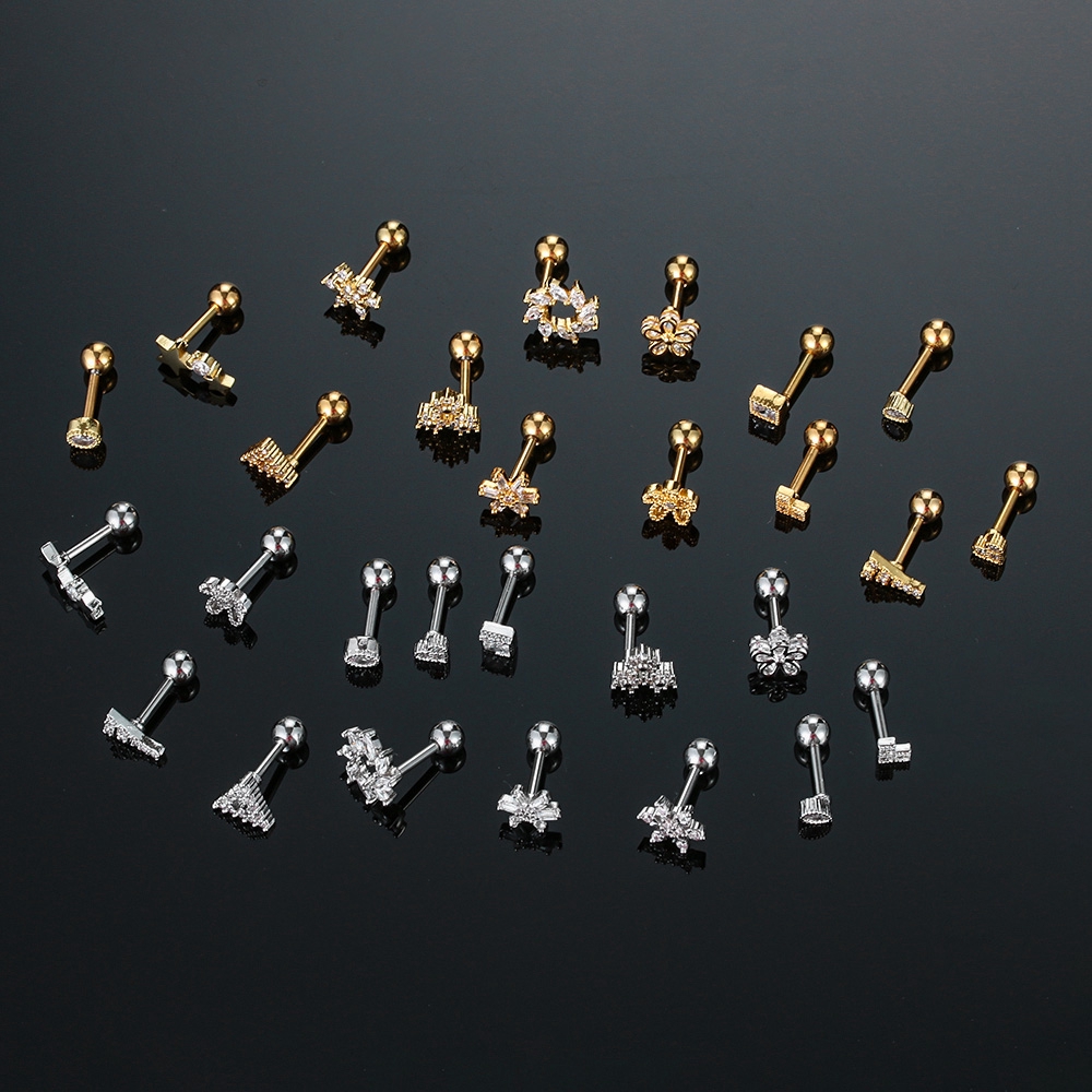 1 Khuyên Rốn Hình Tháp Eiffel Đính Đá Zircon