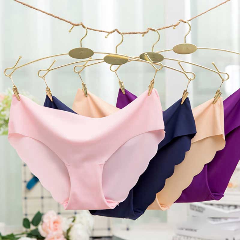 AOFEIQIKE  Quần Lót Lụa Lạnh Không Đường May Lưng Vừa Mềm Mại Thoải Mái Màu Sắc