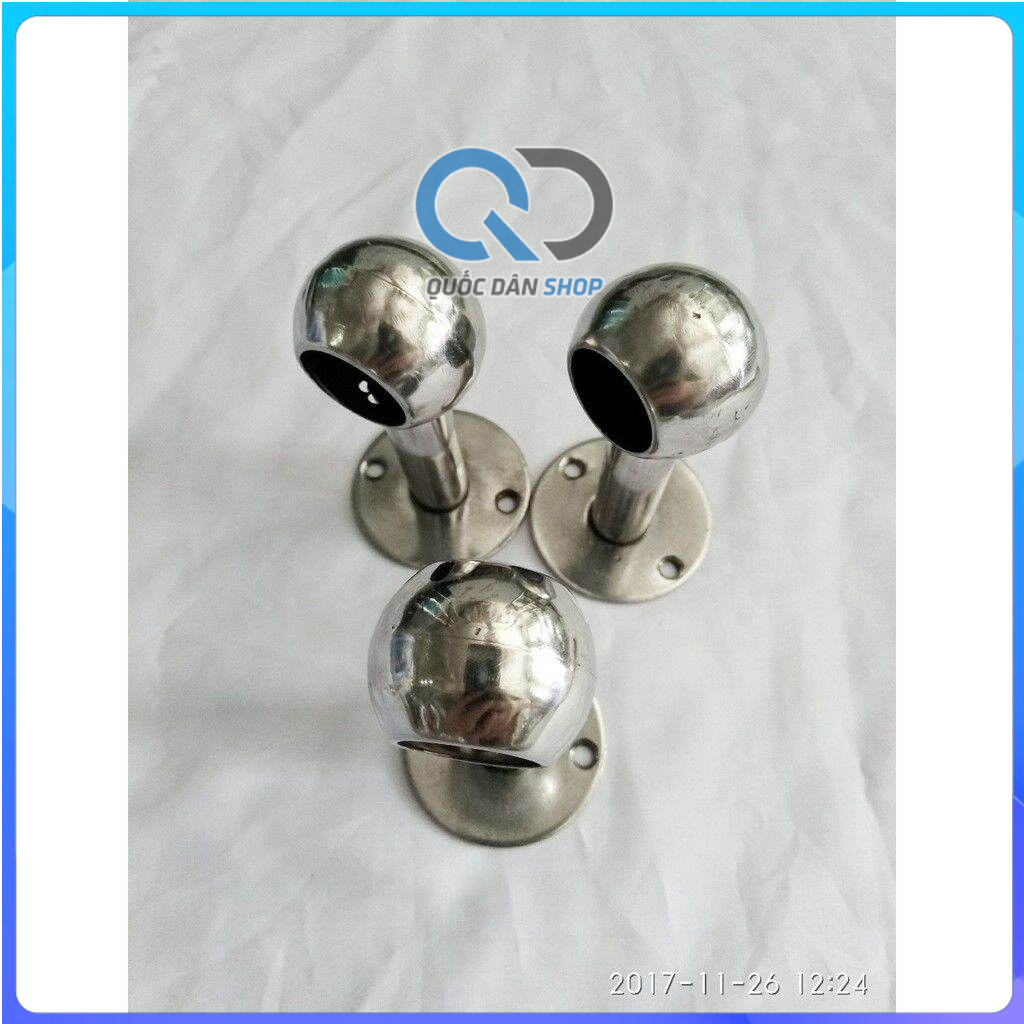 Chân  bắt tường - ống bít - ống rỗng bằng INOX - treo màn, máng khăn