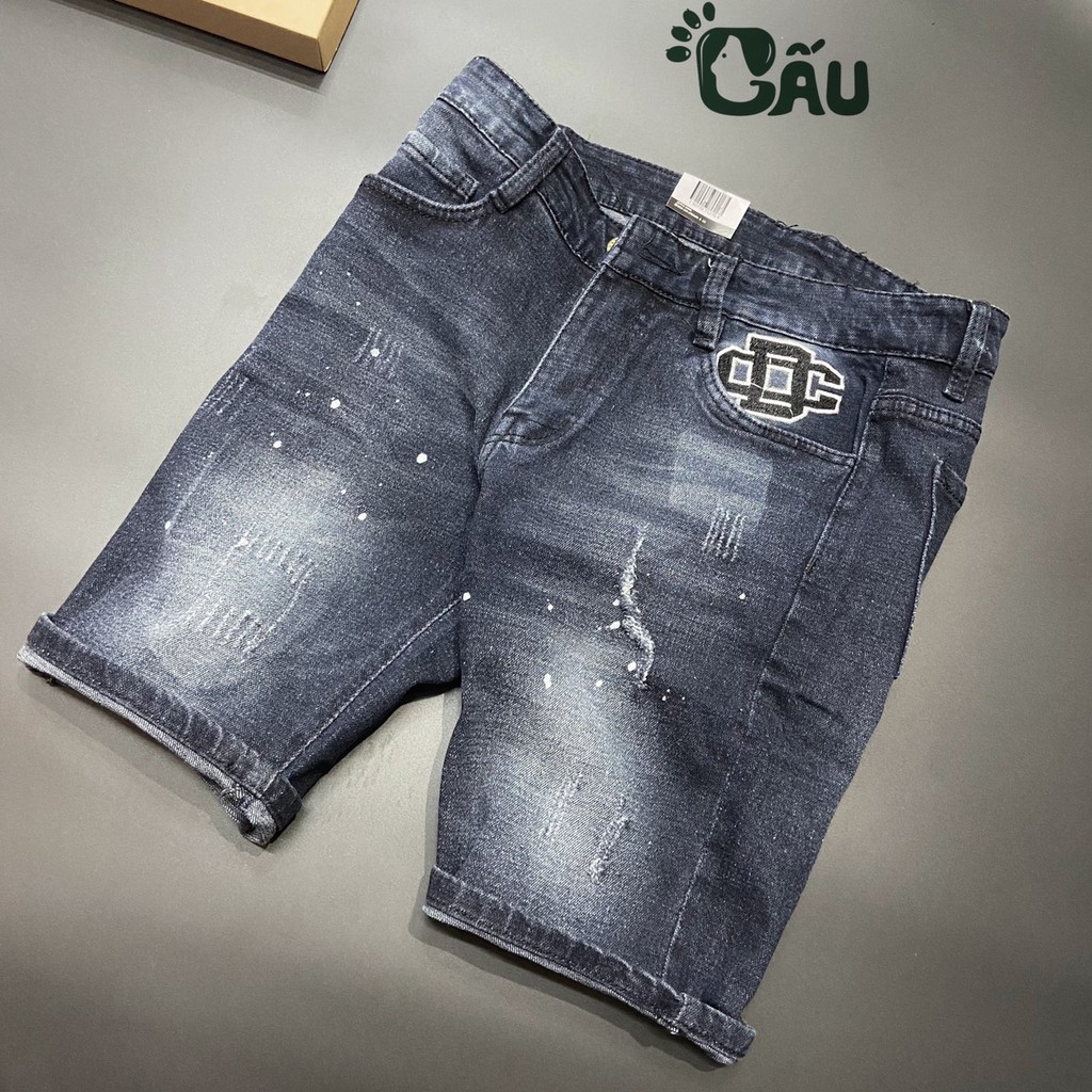 Quần short jean nam Gấu 194 vải jeans bò co dãn, mềm mịn form slimfit 206
