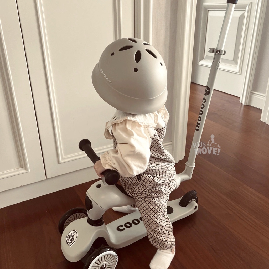 Xe scooter 3 in 1 Cooghi Velo Kids cho bé 1-5 tuổi kết hợp chòi chân có cần đẩy, đèn LED