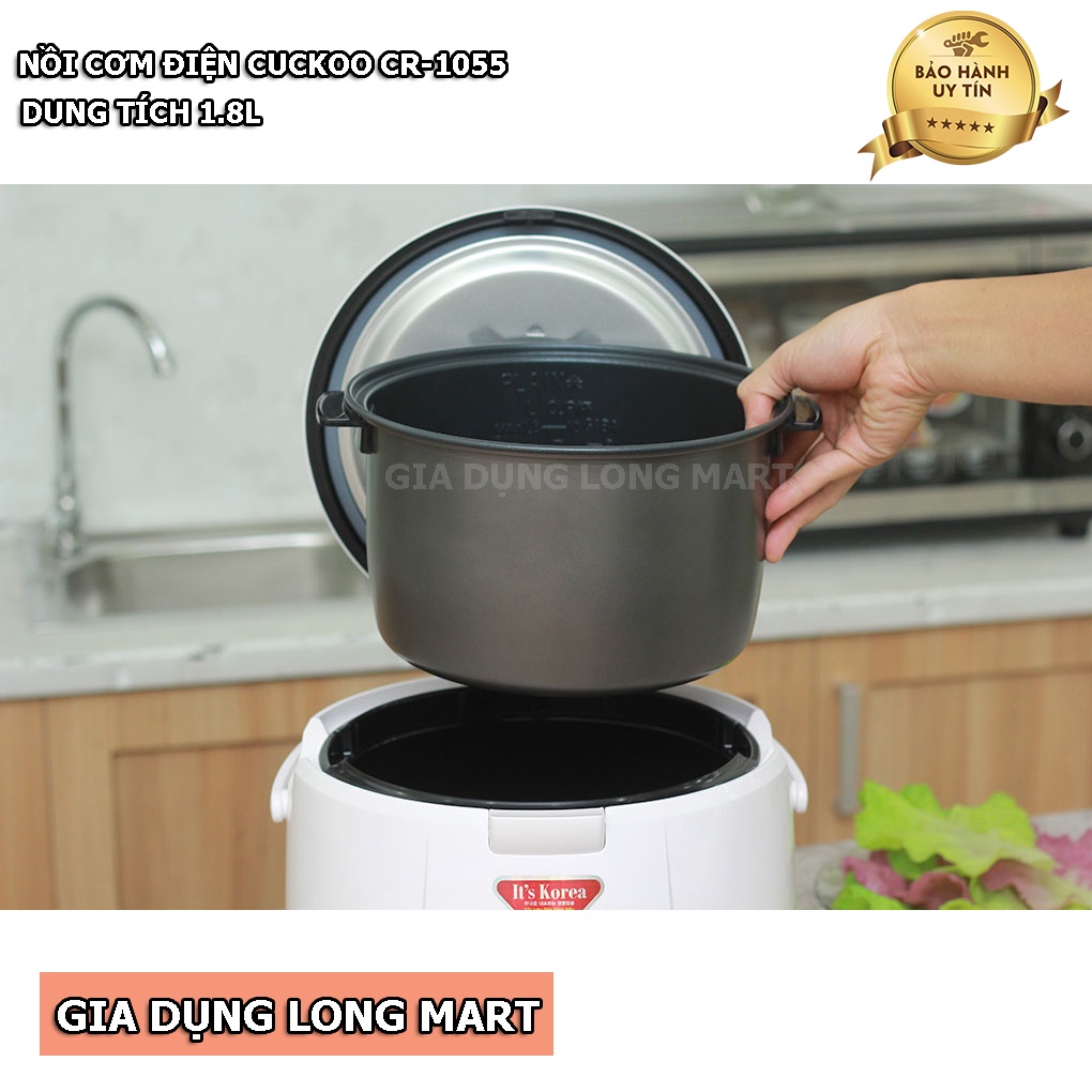 Nồi Cơm Điện 1.8L CUCKOO CR-1055, Nồi Cơm Nắp Gài, Hàng Nhập Khẩu Chính Hãng Bảo Hành 12 Tháng