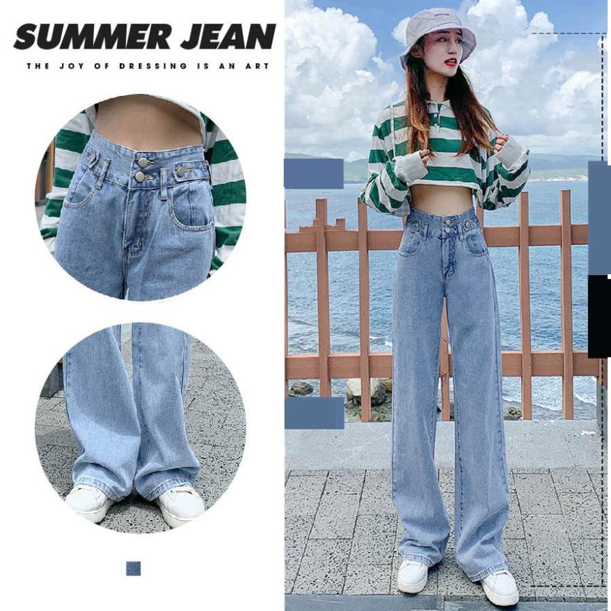 Quần jean nữ SIMPLE dáng suông rộng cao cấp | BigBuy360 - bigbuy360.vn