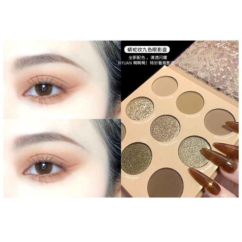 Bảng mắt 9 ô XIYUAN tone nâu vỏ da  (có sẵn giao nhanh) | BigBuy360 - bigbuy360.vn