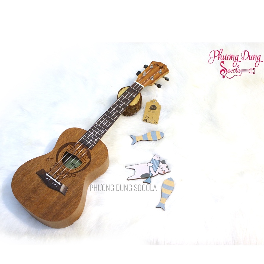 Đàn Ukulele Gỗ chính hãng Music size Concert - Doraemon