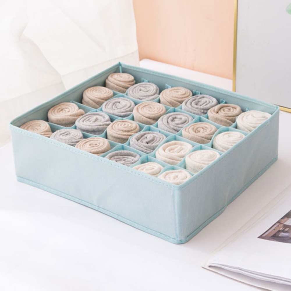 Túi hộp vải đựng đồ lót tất vớ áo ngực bra 6 7 20 ngăn VNXK vải không dệt tiện lợi tiết kiệm không gian