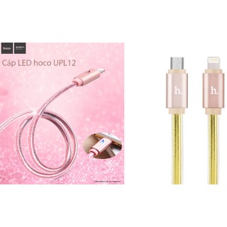 Cáp sạc nhanh đèn led hoco upl 12 đầu iphone 5/6/7 dài 1.2m - chính hãng