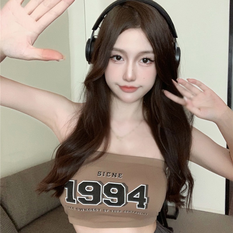 Áo Hai Dây In Chữ Phong Cách Hàn Quốc Cho Nữ