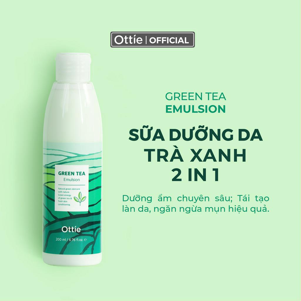 Bộ Chăm Sóc Và Dưỡng Ẩm Da Toàn Diện Trà Xanh Ottie Green Tea Super Skincare Set 7 Sản Phẩm