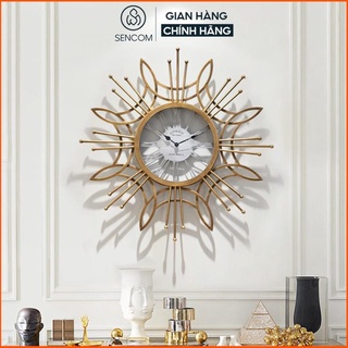 Đồng hồ treo tường nghệ thuật SENCOM kiểu dáng tân cổ decor trang trí nhà cửa mã 2108