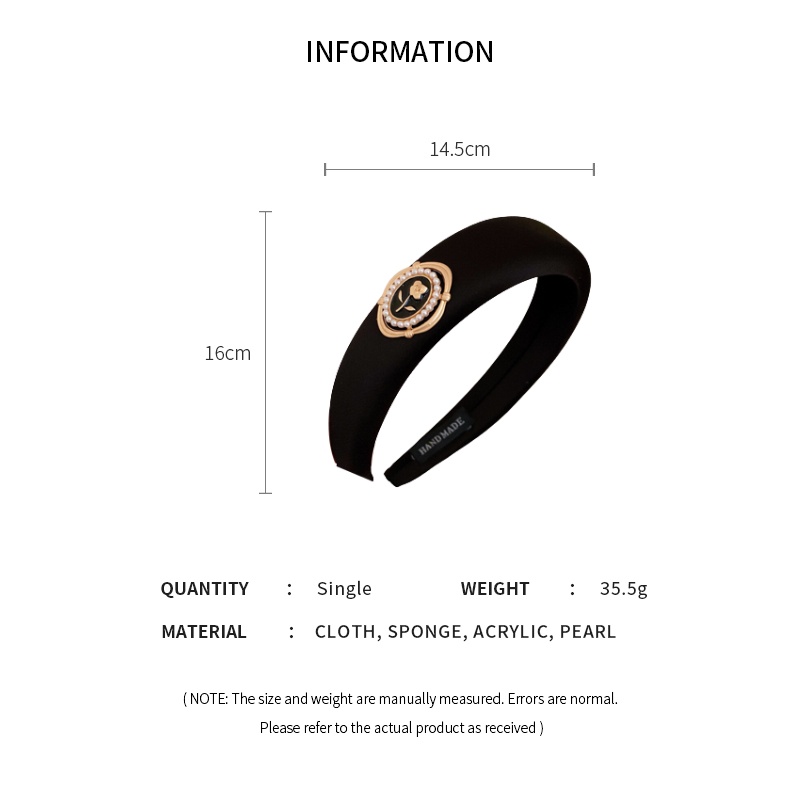 Cài tóc DREJEW bằng vải xốp đính ngọc trai đầu lâu thời trang Pháp cổ điển
