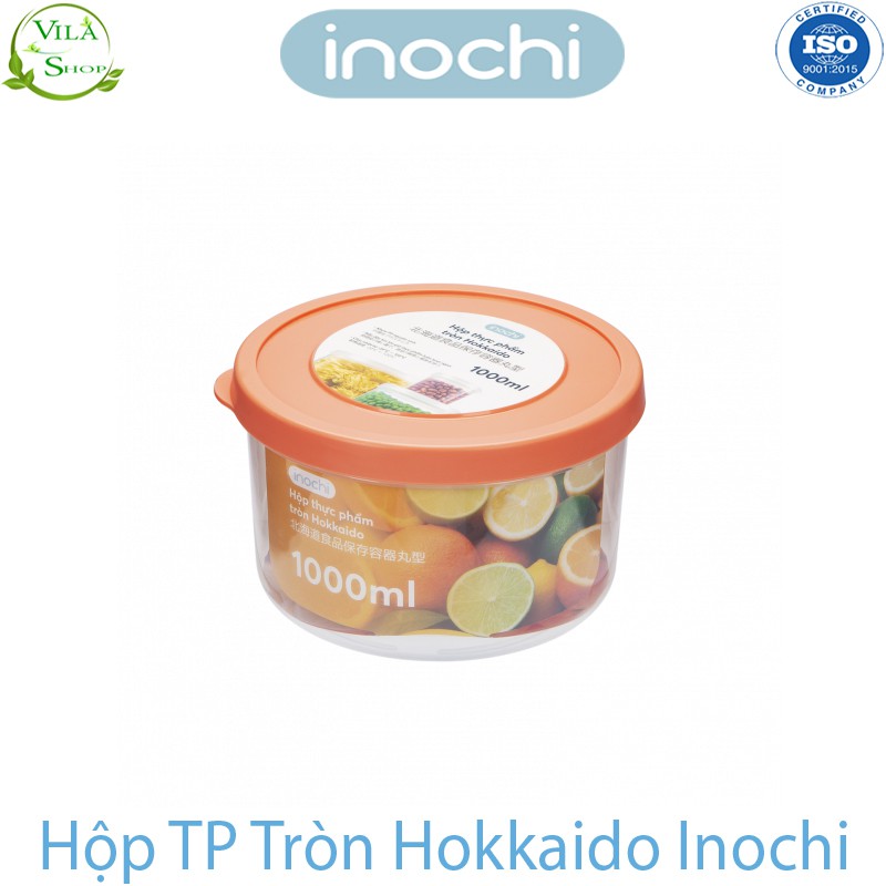 Hộp Đựng Thức ăn, Đựng Thực Phẩm, Bảo Quản Đồ Tươi Hokkaido Hình Tròn inochi Nhựa Cao Cấp Để Tủ Lạnh Giữ Nhiệt