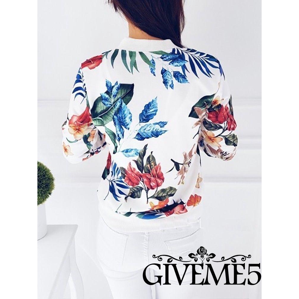 Áo khoác Bomber họa tiết hoa retro thời trang dành cho nữ | BigBuy360 - bigbuy360.vn