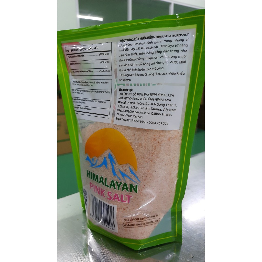 Muối hồng Himalaya nguyên chất dùng nấu ăn dạng mịn túi 500g (bao bì mới)